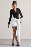 Capital Black Tailored Blazer Mini Dress With Side Drape