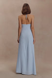 Abeda Cotton Maxi Dress With Hardware Pale Blue