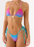 Natti Shell Halter Bikini Top Disco Ombre