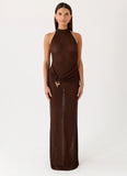 Saoirse Knit Maxi Dress Chocolate