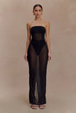 Aoife Strapless Mesh Bodysuit Black