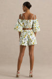 Pixel Lemon Floral Print Shorts