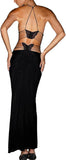 Women Backless Butterfly Dress Sexy V Neck Sleeveless Open Back Maxi Dress Party Cocktail Bodycon Long Dress