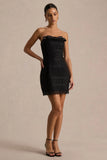 Kerry Black Lace Bandeau Mini Dress With Bow Detail
