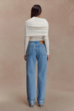 Kirralee Straight Leg Cuffed Jeans Classic Blue