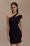 Anna One Shoulder Modal Top Black