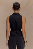 Selene Sleeveless Halter Shirt Black