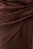 Gia Wrapped Tie Satin Pants Chocolate