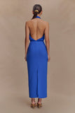 Mierah Halter Midi Dress Cobalt Blue