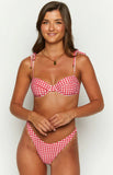90 Swim Bianca Red Gingham Bikini Top
