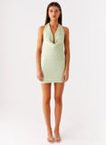 Thistle Mini Dress Forest Sage