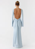 Midnight Song Long Sleeve Maxi Dress Misty Blue