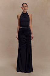 Calandra Slinky Maxi Skirt Black