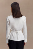 Millie Tie Back Cotton Shirt White