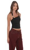 Halter Embellished Top in Black