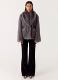 Katiana Faux Fur Jacket Grey