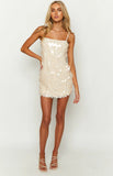 Feelin 22 Cream Sequin Mini Dress
