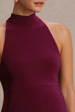 Kaia Burgundy Halter Neck Maternity Dress
