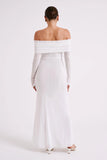 Josie Off Shoulder Mesh Maxi Dress Ivory