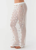 Lovina Shell Knit Maxi Skirt White