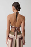 Thea Halter Chiffon Sleeveless Top Multi Stripe