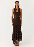 Koka Lace Maxi Dress Cool Chocolate