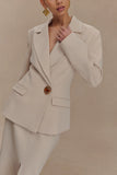 Max Cinched Waist Blazer Ivory Stone