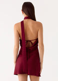 Keena Scarf Mini Dress Burgundy