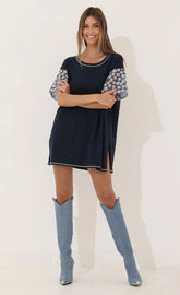 Shirt Dress in Navy Floral
