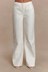 Caitlin Mid Rise Denim Jeans White