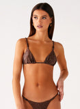 Serefina Bead Bikini Top Chocolate