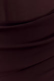 Kirsten Off Shoulder Chiffon Maxi Dress Cacao Brown