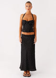 Breanne Midi Skirt Black Polka Dot