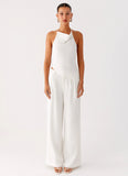 Delong Backless Linen Top White