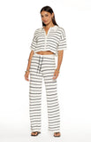 Maple White Navy Stripe Knit Pants