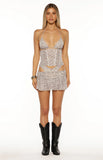 Some Nights White Zebra Print Two Piece Corset Top