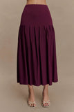 Romaine Bandage Knit Midi Skirt Wine