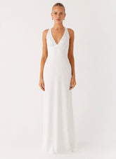 Desi Halterneck Maxi Dress White