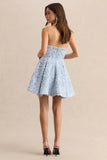 Zosia Blue Mesh Bandeau Mini Dress