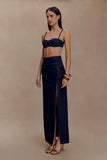 Maylena High Rise Denim Maxi Skirt Indigo Blue