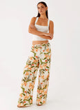 Dalida Linen Pants Floral Print