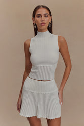 Indy Pointelle Knit Top Ivory