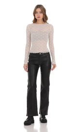 Faux Leather Jeans in Black