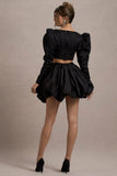 Tosca Black Satin Bubble Mini Skirt