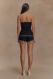 Judith Strapless Scallop Top Black