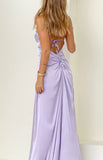 Blaise Lilac Satin Maxi Dress