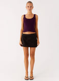 No Signal Knit Top Plum