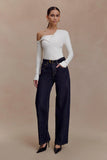 Maelle Off Shoulder Long Sleeve Top Ivory