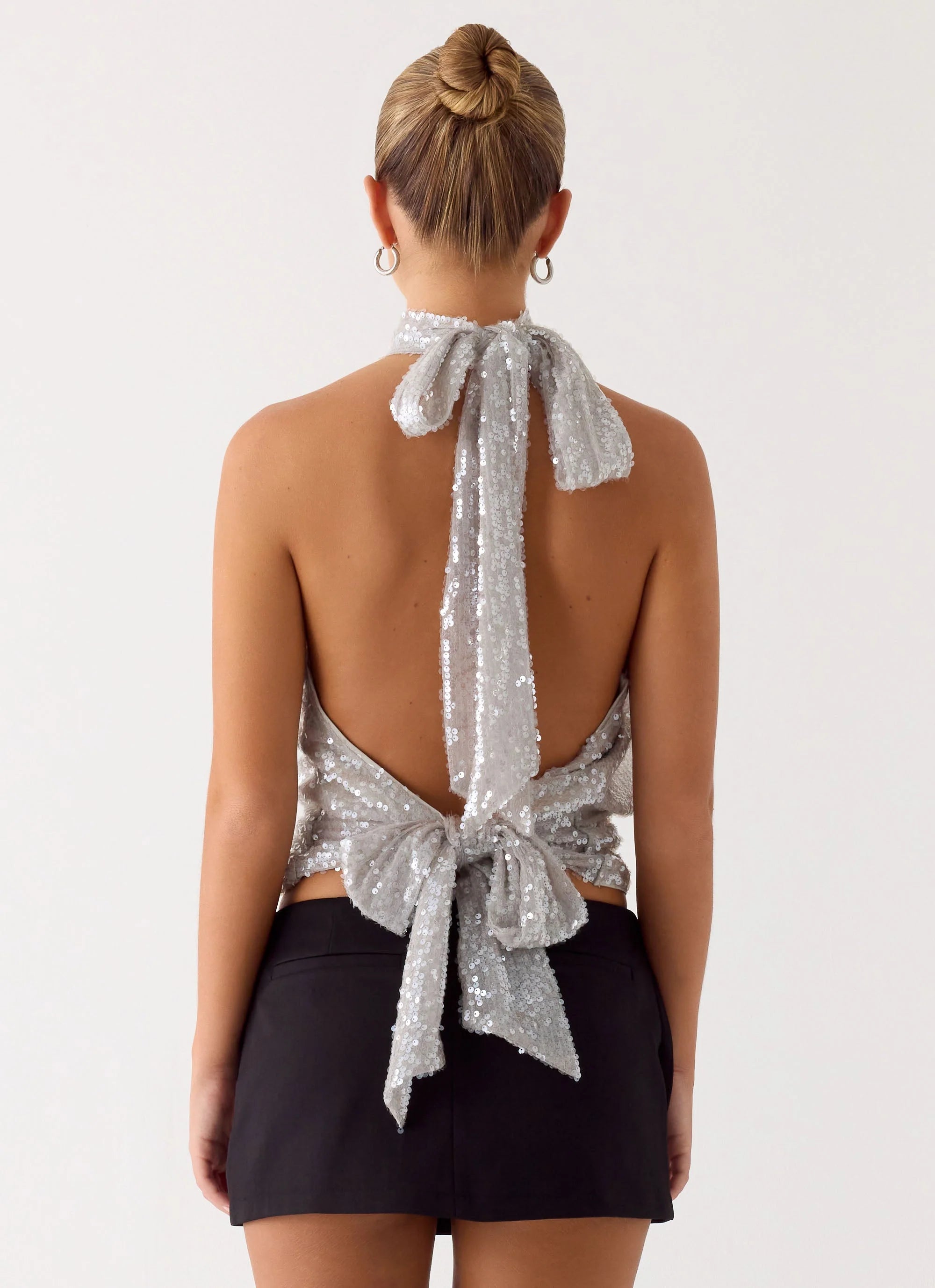 Willow Sequin Top Silver