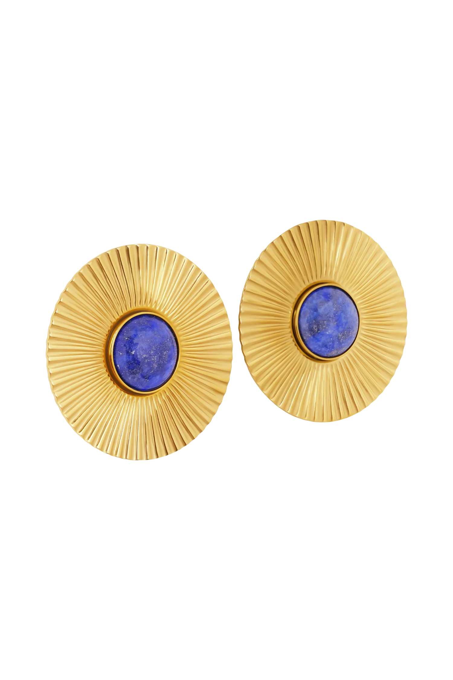 Maisie Round Gemstone Earrings Gold